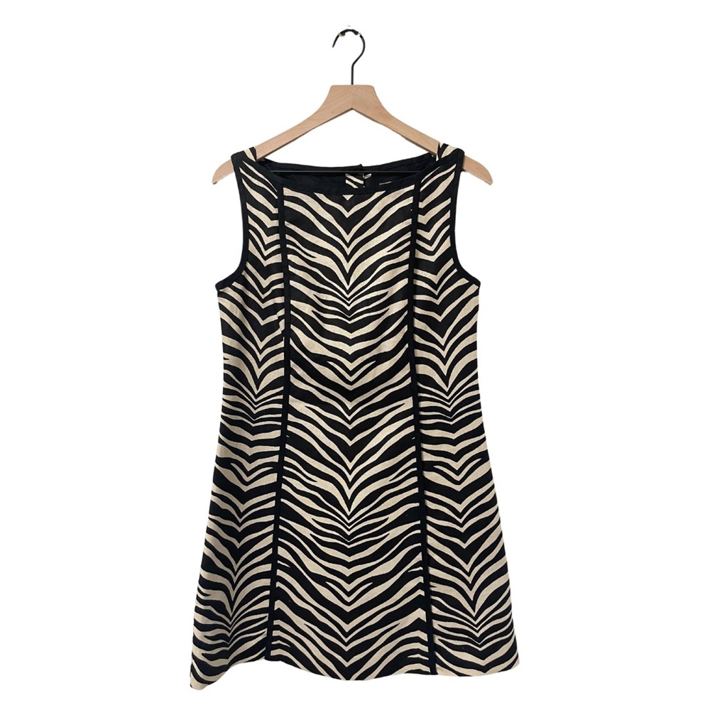 J. Crew Black and Cream Zebra Print Dress